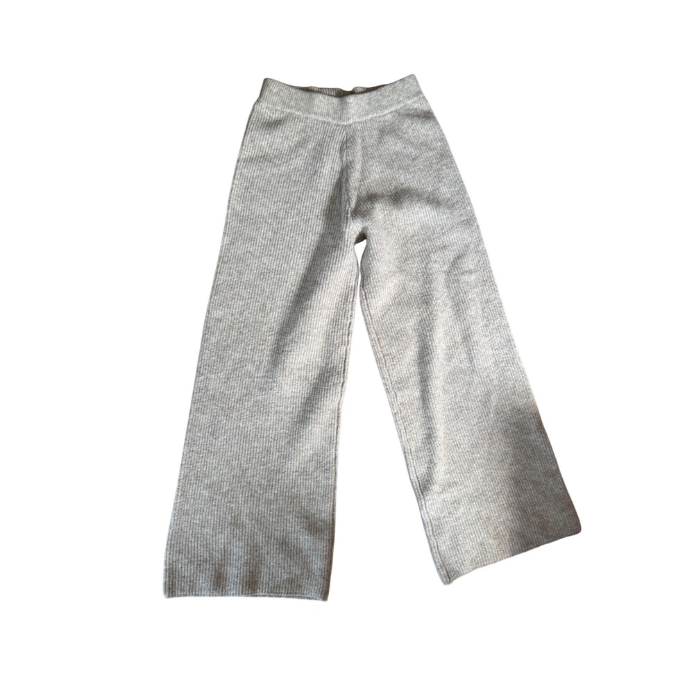 Commense wide leg‎ ribbed knit beige pants